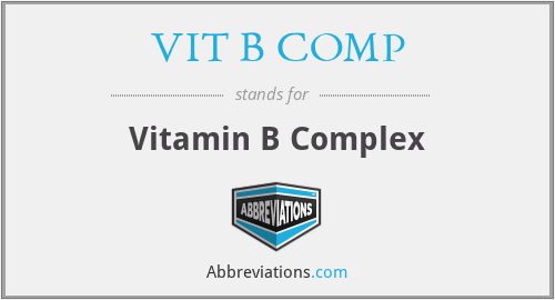 VIT B COMP - Vitamin B Complex